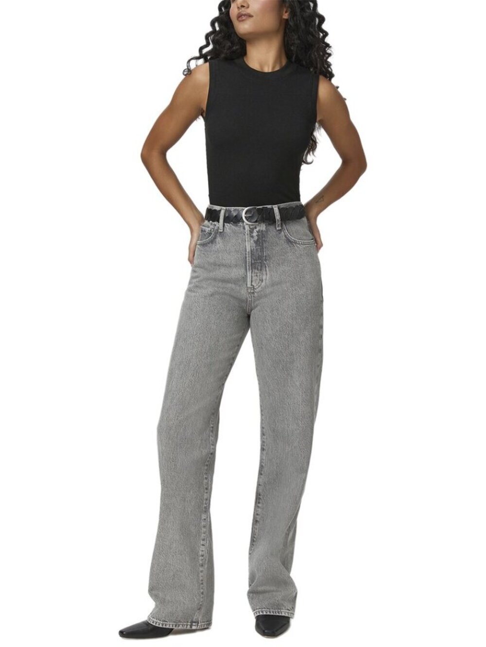 Paige Sawyer Wide Leg Jean in Misty Morning - 100% Organic Cotton - Size 28